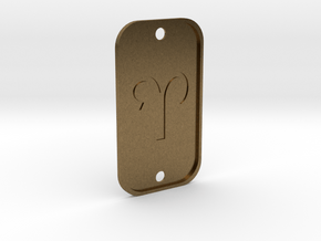  Aries (The Ram) DogTag V4 in Natural Bronze