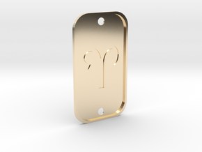  Aries (The Ram) DogTag V4 in 14k Gold Plated Brass
