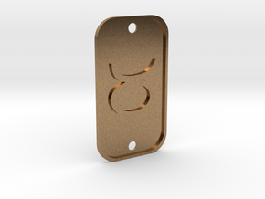 Taurus (The Bull) DogTag V1 in Natural Brass