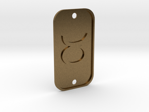 Taurus (The Bull) DogTag V1 in Natural Bronze
