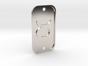 Taurus (The Bull) DogTag V1 in Rhodium Plated Brass
