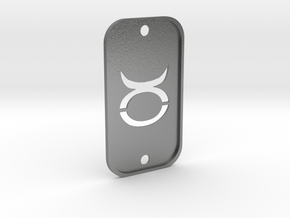 Taurus (The Bull) DogTag V2 in Natural Silver