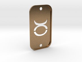 Taurus (The Bull) DogTag V2 in Natural Brass