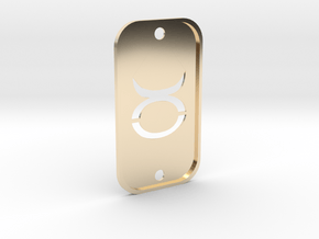 Taurus (The Bull) DogTag V2 in 14k Gold Plated Brass