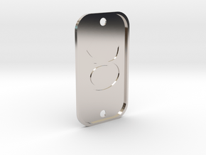 Taurus (The Bull) DogTag V4 in Rhodium Plated Brass