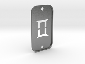 Gemini (The Twins) DogTag V2 in Natural Silver