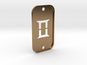 Gemini (The Twins) DogTag V2 in Natural Brass