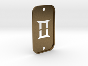 Gemini (The Twins) DogTag V2 in Natural Bronze