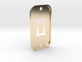 Gemini (The Twins) DogTag V2 in 14k Gold Plated Brass