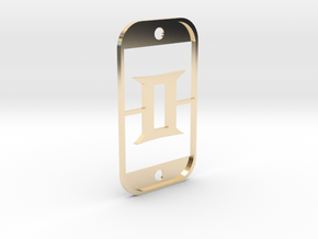 Gemini (The Twins) DogTag V3 in 14k Gold Plated Brass