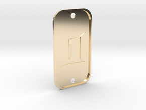 Gemini (The Twins) DogTag V4 in 14K Yellow Gold