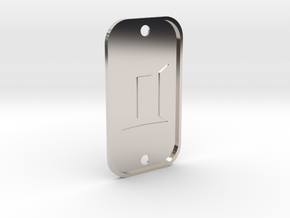 Gemini (The Twins) DogTag V4 in Rhodium Plated Brass