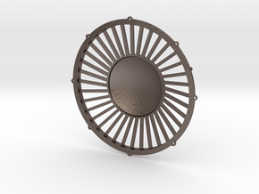 48" dynamic fan grille in 1.6" scale in Polished Bronzed Silver Steel
