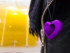 Rotating hearts in Purple Processed Versatile Plastic