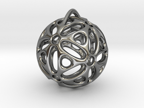 View of spherical games - part one. Pendant in Polished Silver