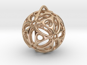 View of spherical games - part one. Pendant in 14k Rose Gold Plated Brass