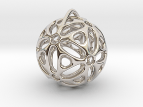 View of spherical games - part one. Pendant in Rhodium Plated Brass