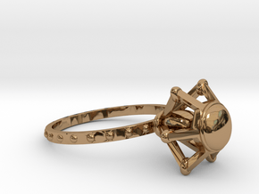 Solitaire ring in Polished Brass