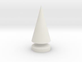 Conical Tree Spike in White Natural Versatile Plastic