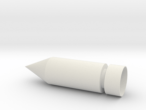 Pointed Bullet Spike in White Natural Versatile Plastic
