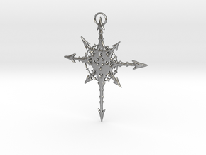 Chaos Star Necklace in Natural Silver
