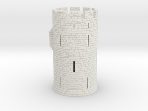 HOF011 - Castle round tower in White Natural Versatile Plastic