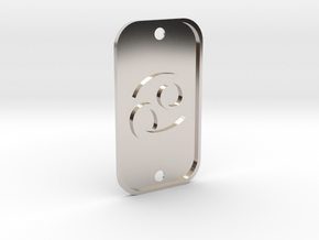 Cancer (The Crab) DogTag V1 in Rhodium Plated Brass
