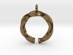 Open and twisted ring - Pendant or earrings in Natural Bronze