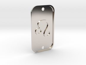 Leo (The Lion) DogTag V1 in Rhodium Plated Brass