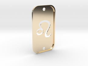 Leo  (The Lion) DogTag V2 in 14k Gold Plated Brass