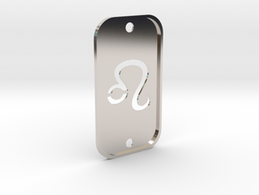 Leo  (The Lion) DogTag V2 in Rhodium Plated Brass