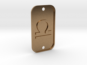 Libra (The Scales) DogTag V1 in Natural Brass