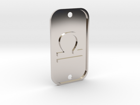 Libra (The Scales) DogTag V1 in Rhodium Plated Brass
