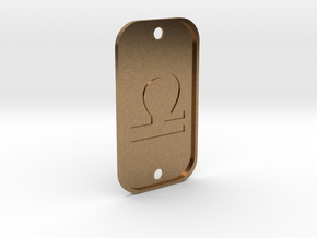 Libra (The Scales) DogTag V4 in Natural Brass