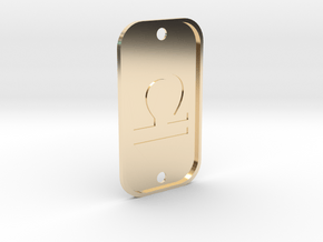 Libra (The Scales) DogTag V4 in 14k Gold Plated Brass