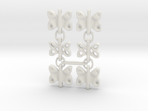 3 Dangling butterfly earrings in White Premium Versatile Plastic
