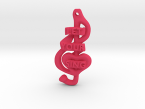 Let Your Heart Sing Pendant in Pink Processed Versatile Plastic