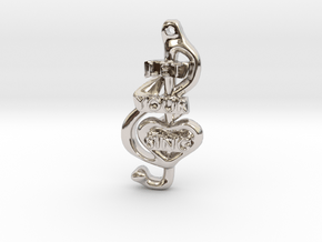 Let Your Heart Sing Pendant in Rhodium Plated Brass