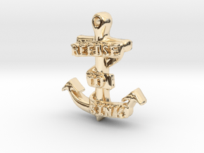 Refuse to Sink Pendant in 14k Gold Plated Brass