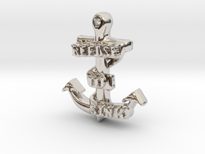 Refuse to Sink Pendant in Rhodium Plated Brass
