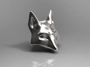 Large Foxhead Medallion in Polished Silver