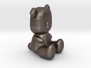 TinyTeddy in Polished Bronzed Silver Steel