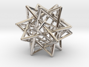Interlaced Tetrahedrons 3 Inch x 3 Inch in Platinum