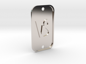 Capricorn (The Mountain Sea-goat) DogTag V1 in Rhodium Plated Brass