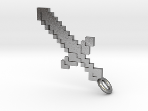 Minecraft Sword Pendant in Natural Silver