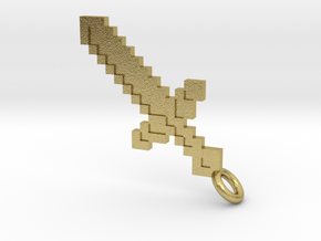 Minecraft Sword Pendant in Natural Brass