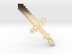 Minecraft Sword Pendant in 14k Gold Plated Brass