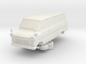 1-76 Ford Transit Mk1 Long Base Van in White Natural Versatile Plastic