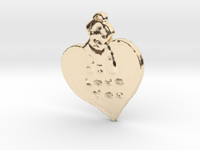 I love you with puppy in 14K Yellow Gold