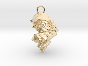Cubic Shell Pendant in 14k Gold Plated Brass